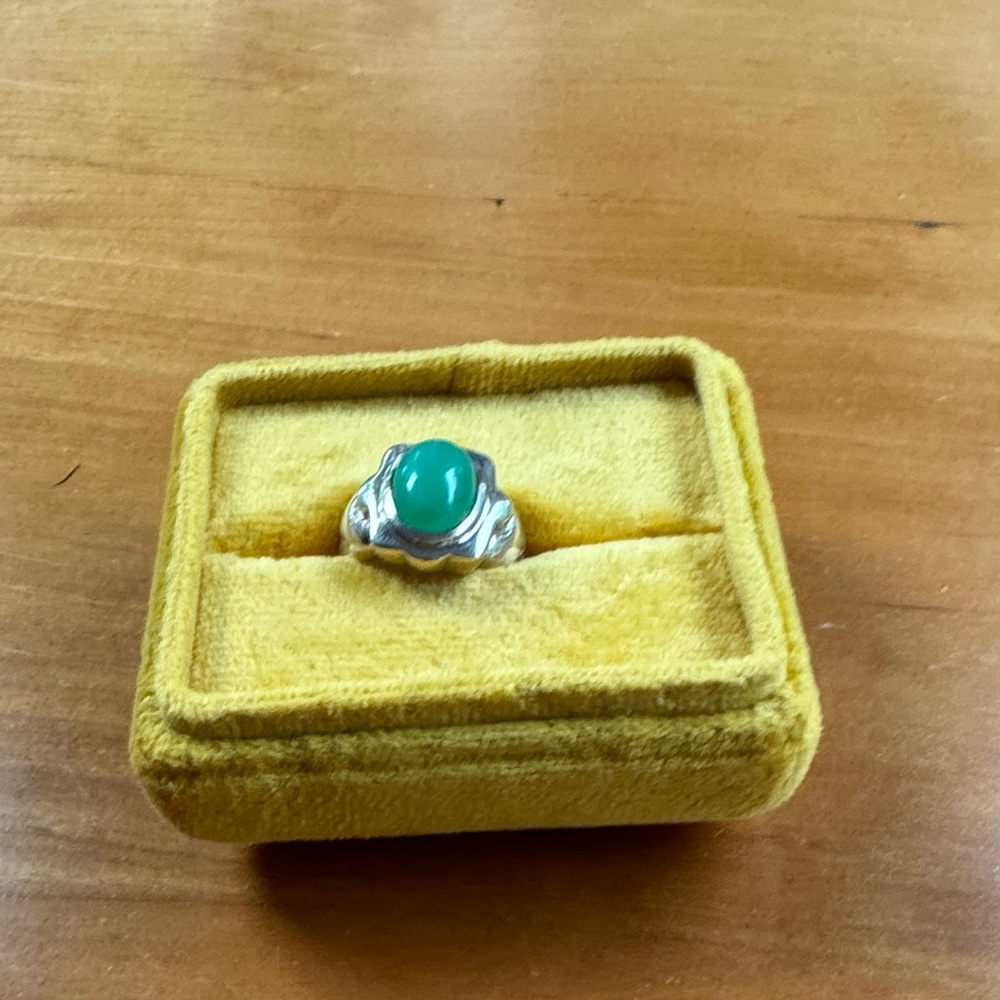 Chic Silver Ring With Turquoise Stone - image 1